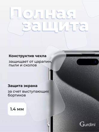 Чехол накладка для iPhone 16 Pro Max Gurdini Ultra Twin 1 mm с защитой камеры (прозрачный)
