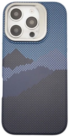 Чехол накладка для iPhone 16 Pro Max Gurdini Carbon Design с Magsafe (Mountain Blue)