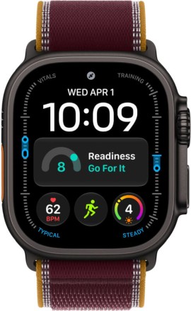 Смартфон Apple Watch Ultra 4, GPS+Cellular, 49 mm, Trail Loop (титановый черный/бургунди), размер M/L