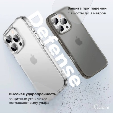 Чехол накладка для iPhone 16 Pro Gurdini Alba Series Protective (серый)