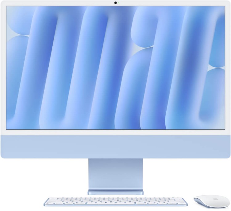Моноблок Apple iMac 24" Retina 4,5K (M4 10C CPU, 10C GPU) 16/256GB SSD, синий