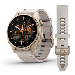 Garmin Fenix 8 AMOLED, 43 mm Sapphire, Soft Gold с Limestone