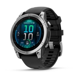 Garmin Fenix E AMOLED, 47 mm (Stainless Steel/Black Silicone Band)