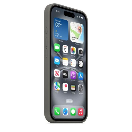 Чехол накладка для iPhone 16 Silicone Case with MagSafe Stone Gray