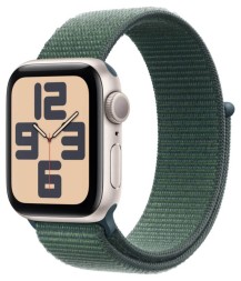 Apple Watch SE 2, 44 мм ремешок Sport Loop (сияющая звезда/зеленый)