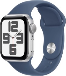 Apple Watch SE 2, 44 мм спортивный ремешок (серебристый)